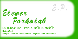 elemer porkolab business card